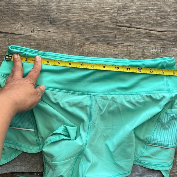 Athleta Shorts Ready Set Go 2 in 1 Short Mint Green Women Size Medium 623623 - Picture 9 of 13